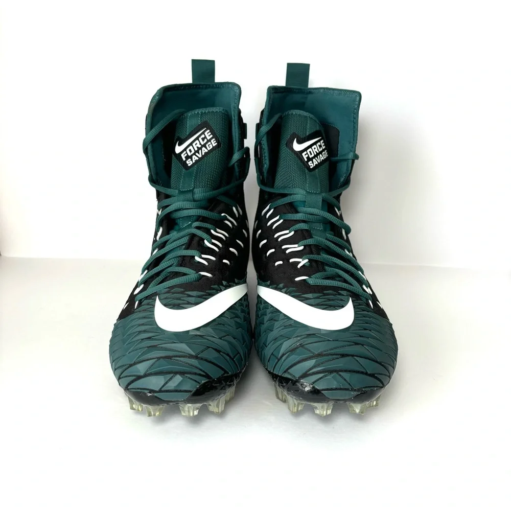 Nike Force Savage Elite TD Football Cleats Size 15 Green Black Eagles Colors